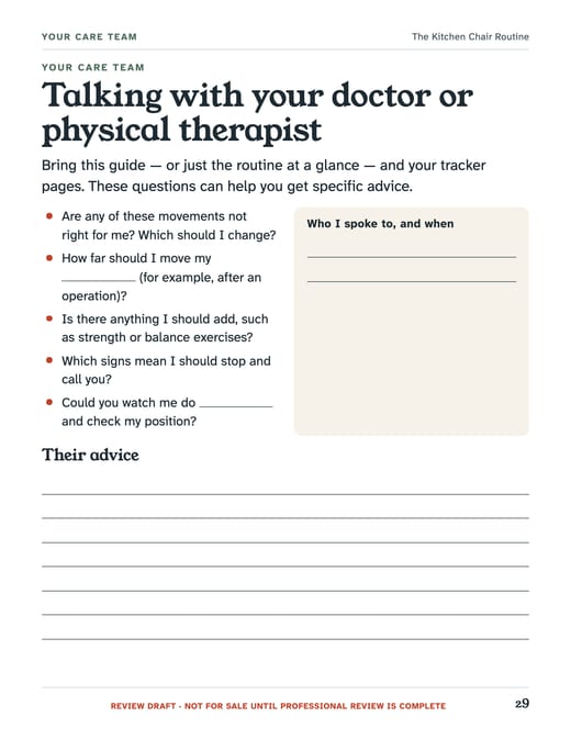 Page from the guide: Talking with your doctor. Questions to take along.